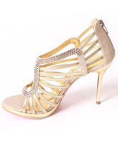 Unique or pâle 3 1 / 2  "Sandale à talon en satin de mode pour femme