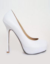 Modern White Sheepskin 5 1/2'' High Heel Shoes For Women