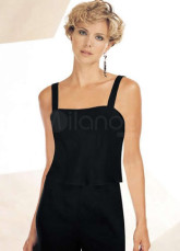 Elegant Black Chiffon Mother Of The Bride Pant Suits