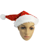 Red Ladies Velvet Christmas Holiday Hat