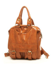 23*9*33cm Popular Retro Brown 23*9*33cm PU Womens Convertible Bag