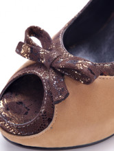 Chaussures de mode brunes avec sangle flanelle derrière  plateforme à talon haut pour femmes