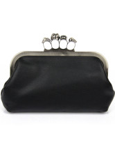 Glamour Rhinestone Skull Head Rings PU Women's Evening Bag