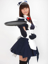 ブルー　ロリータメイド服 コスプレコスチューム　