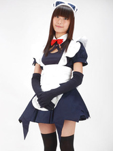 ブルー　ロリータメイド服 コスプレコスチューム　