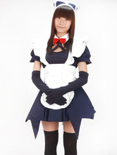 ブルー　ロリータメイド服 コスプレコスチューム　