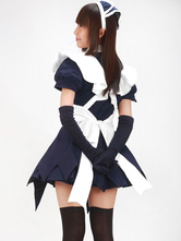 ブルー　ロリータメイド服 コスプレコスチューム　