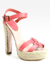 Belles roses ouvert Toe boucle en peau de mouton Womens Espadrille