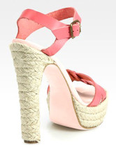 Belles roses ouvert Toe boucle en peau de mouton Womens Espadrille