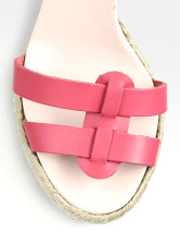 Belles roses ouvert Toe boucle en peau de mouton Womens Espadrille