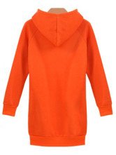 Hoodies orange caractères Polyester coton féminin