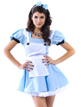 Romantic Light Blue Acrylic Spandex Fairy Tales Princess Costumes