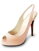 Sandales sexy en couleur de chair à talons hauts en peau de mouton 