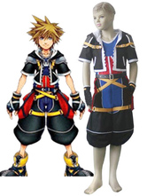 Black Red White Blue Yellow Uniform Cloth Kingdom Hearts 2 Sora Kids Cosplay Costume