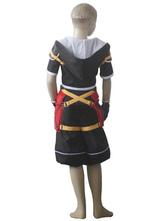 Costume Cosplay d'enfants de Kingdom Hearts 2 Sora en tissu uniforme noir rouge blanc bleu et jaune.