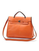 Modern Orange 32*12*26cm Cowhide Womens Convertible Bag