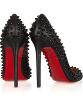4 3/10'' High Heel Black Sheepskin Womens Fashion Shoes