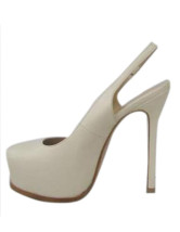 Escarpins-Sandales en beige attractif à talons hauts en peau de mouton 
