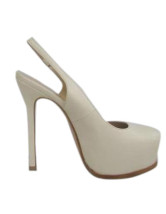 Escarpins-Sandales en beige attractif à talons hauts en peau de mouton 