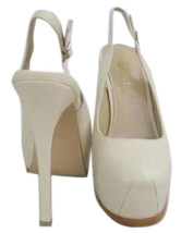 Escarpins-Sandales en beige attractif à talons hauts en peau de mouton 