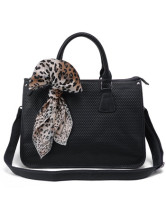ファッションのソフト牛革 Leopard スカーフ装飾レディース トートバッグ