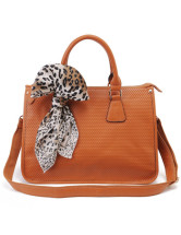 ファッションのソフト牛革 Leopard スカーフ装飾レディース トートバッグ