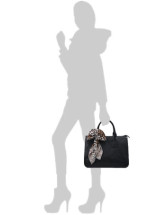 ファッションのソフト牛革 Leopard スカーフ装飾レディース トートバッグ