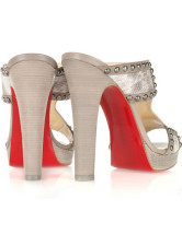 Sandales en abricot à talons hauts vecteur plate-forme en peau de mouton 