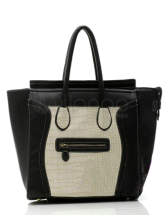 Fourre-tout Féminin 33*19*31cm Motif lol Drole Noir Blanc 