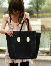 Fourre-tout Féminin 33*19*31cm Motif lol Drole Noir Blanc 