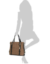 Sacoche Féminine PU Café 46*16*26cm de la mode
