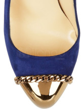 Superbe bleu Stiletto haut talon en peau de mouton Womens Shoes