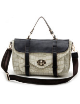 Grey Beige PU Unique 36*15*23cm Women's Tote Handbag
