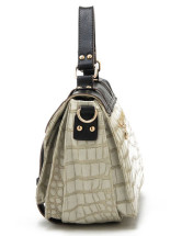 Grey Beige PU Unique 36*15*23cm Women's Tote Handbag