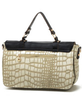 Grey Beige PU Unique 36*15*23cm Women's Tote Handbag