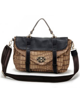 Khaki PU Cool 36*15*23cm Cow Leather Women's Tote Handbag