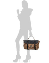 Khaki PU Cool 36*15*23cm Cow Leather Women's Tote Handbag