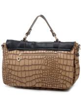 Khaki PU Cool 36*15*23cm Cow Leather Women's Tote Handbag