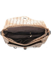 Khaki PU Cool 36*15*23cm Cow Leather Women's Tote Handbag