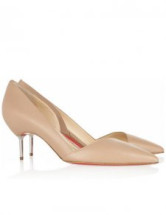 Dressy Light Beige Sheep Skin Womens 2 3/4'' High Heel Fashion Shoes
