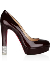 Escarpins trapus pour femmes en cuir de peau de mouton verni bourgogne