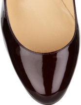 Escarpins trapus pour femmes en cuir de peau de mouton verni bourgogne
