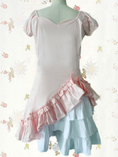 Cotton Pink Short Sleeves Ruffle Classic Lolita Dress