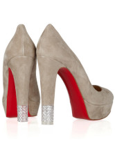Escarpins trapus pour femmes en daim de peau de mouton gris