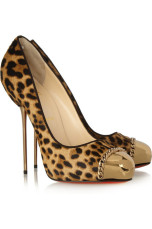 Hauts talons léàpard de dessous rouge pour femmes en toile