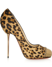 Hauts talons léàpard de dessous rouge pour femmes en toile