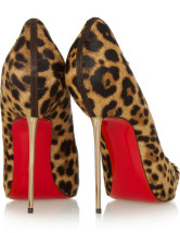 Hauts talons léàpard de dessous rouge pour femmes en toile