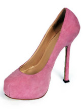 Amazing Pink Glace Kid Leather 5 1/2'' High Heel Shoes For Women