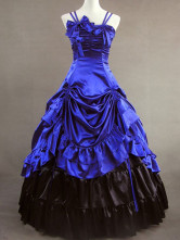Robe classique de Lolita en couleur de saphir avec ride 