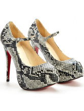 Escarpins moderne à talons hauts de  5 1/2'' et plate-forme en PU 